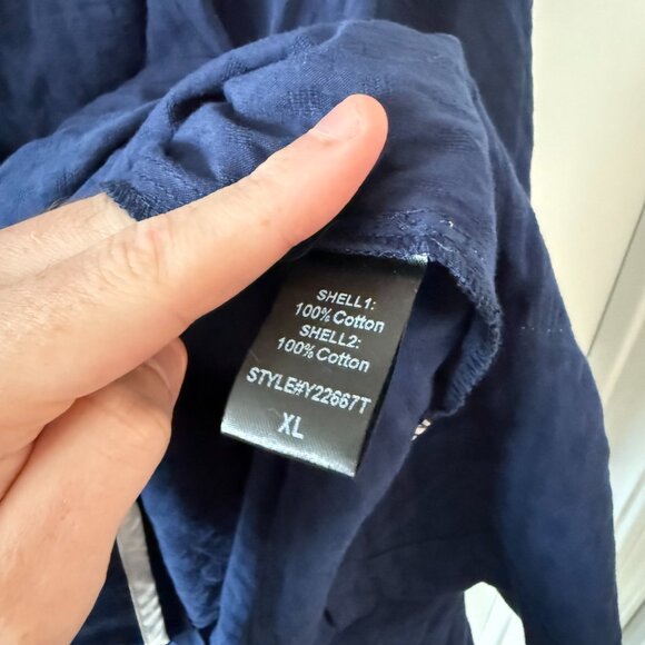 Navy Lizzie Coverup POMANDER PLACE Size XL Color Blue White - Picture 3 of 4